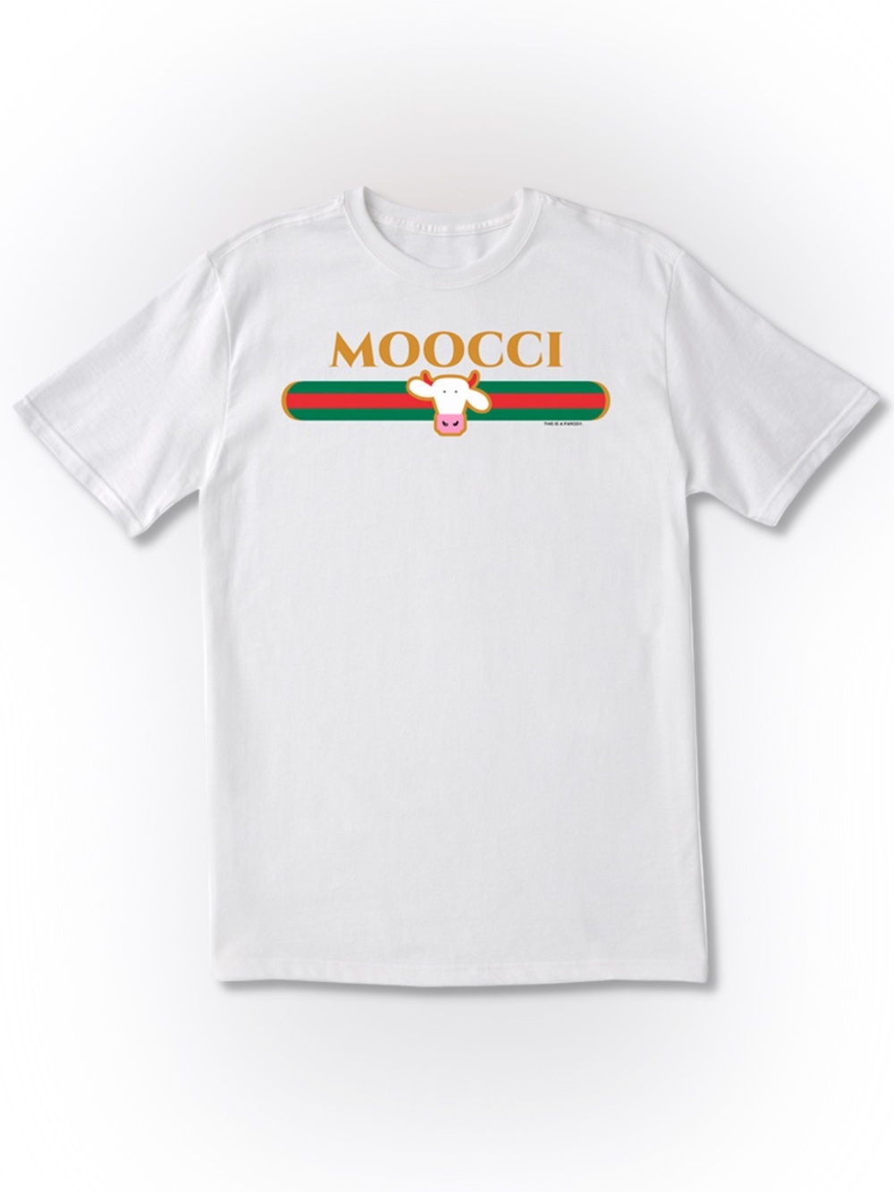 NWOT Cows Ice Cream Co MOOCCI Haute COWture Parody Line Tee Size XS